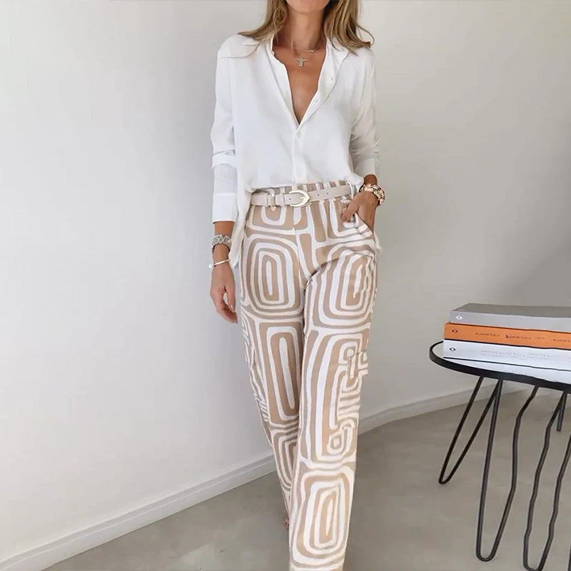 Conjunto ligero con pantalón estampado
