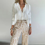 Conjunto ligero con pantalón estampado