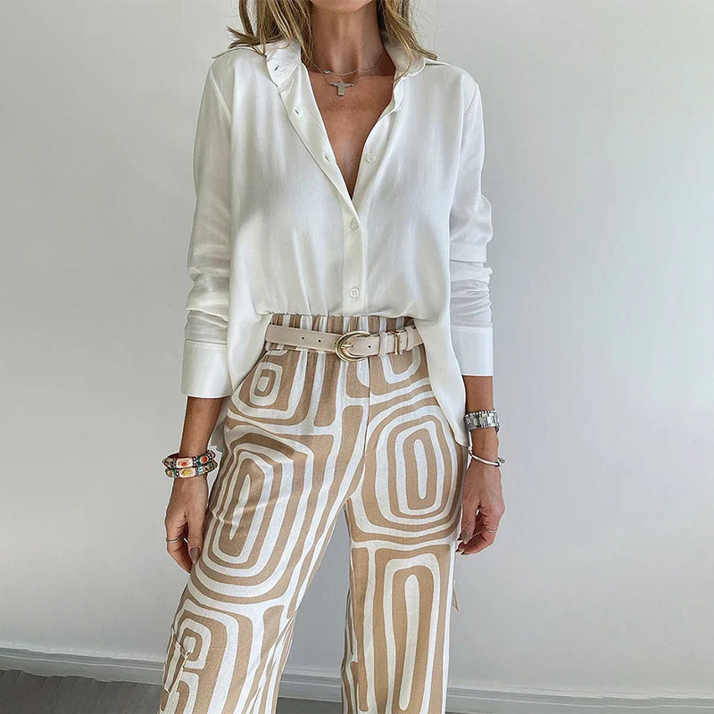 Conjunto ligero con pantalón estampado