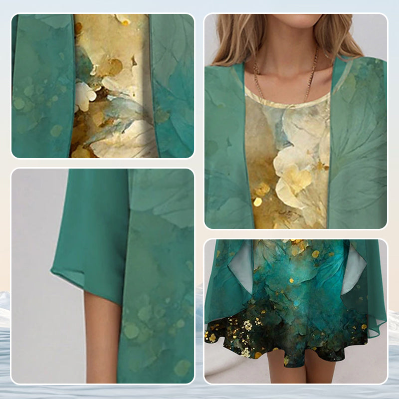 Carla | Conjunto floral de vestido y sobrecamisa
