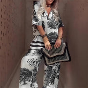 Alicia | Conjunto estampado con escote en V