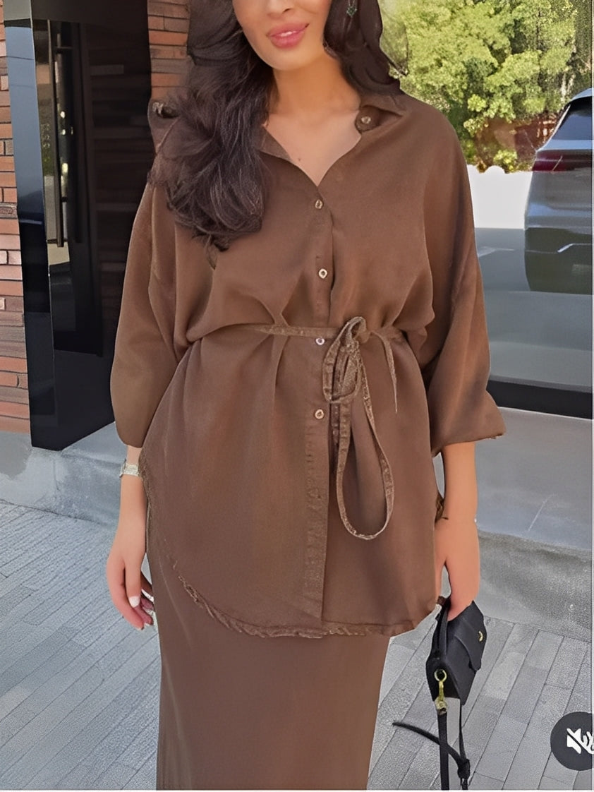 Carmen | Shirt and skirt set with adjustable waist